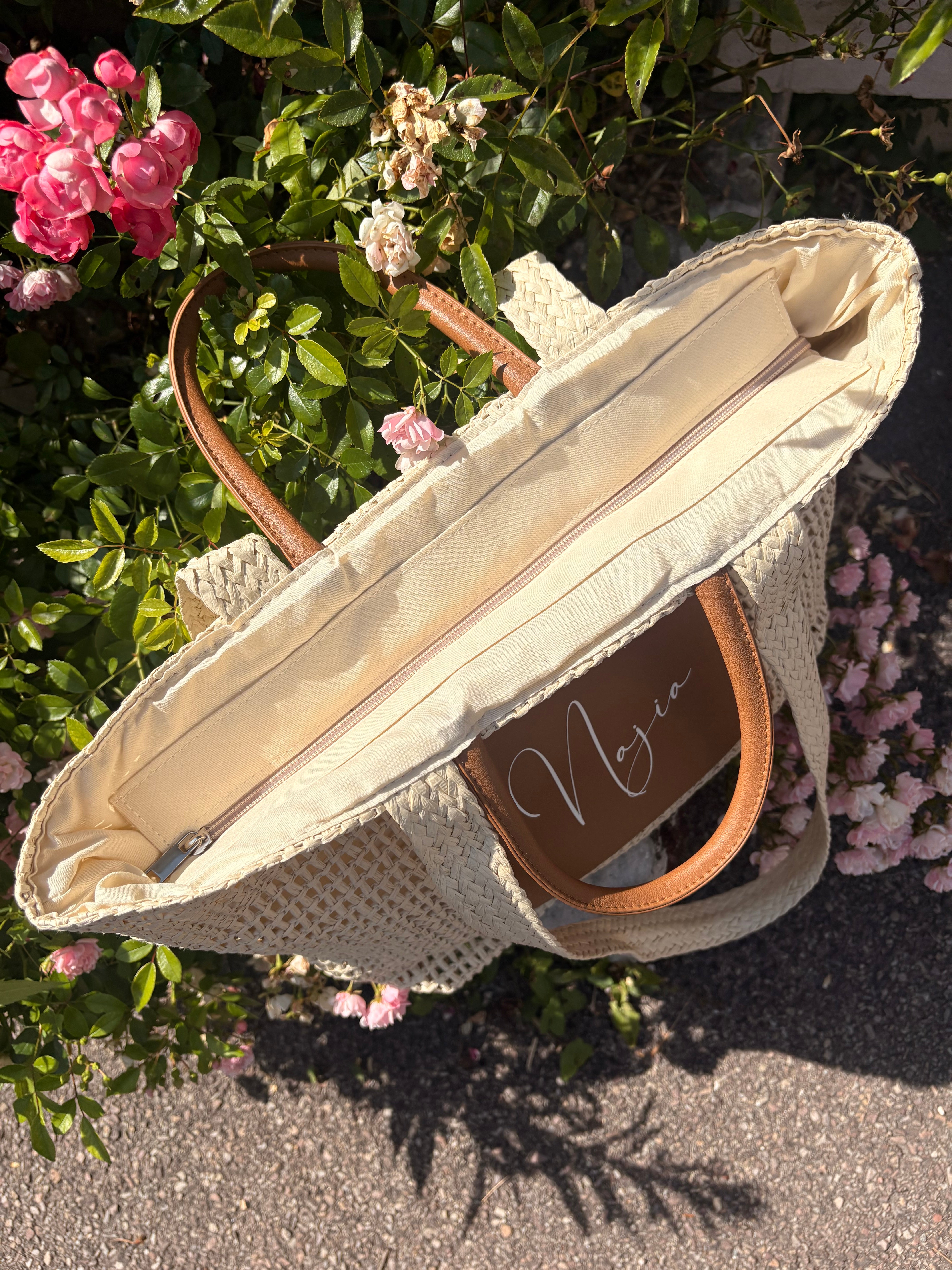 Sac tressé personnalisé - Beige