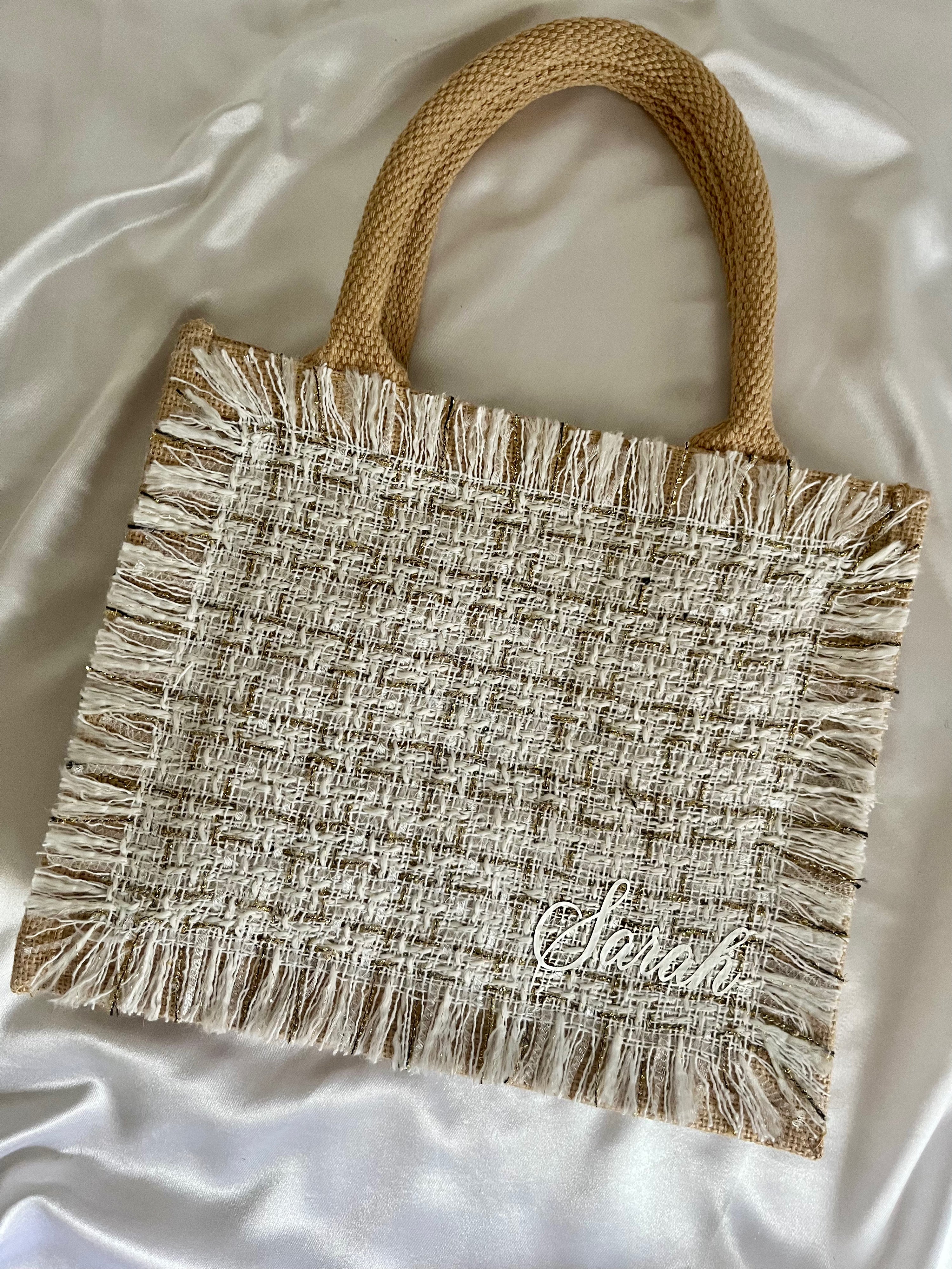 Sac en jute - Tweed blanc