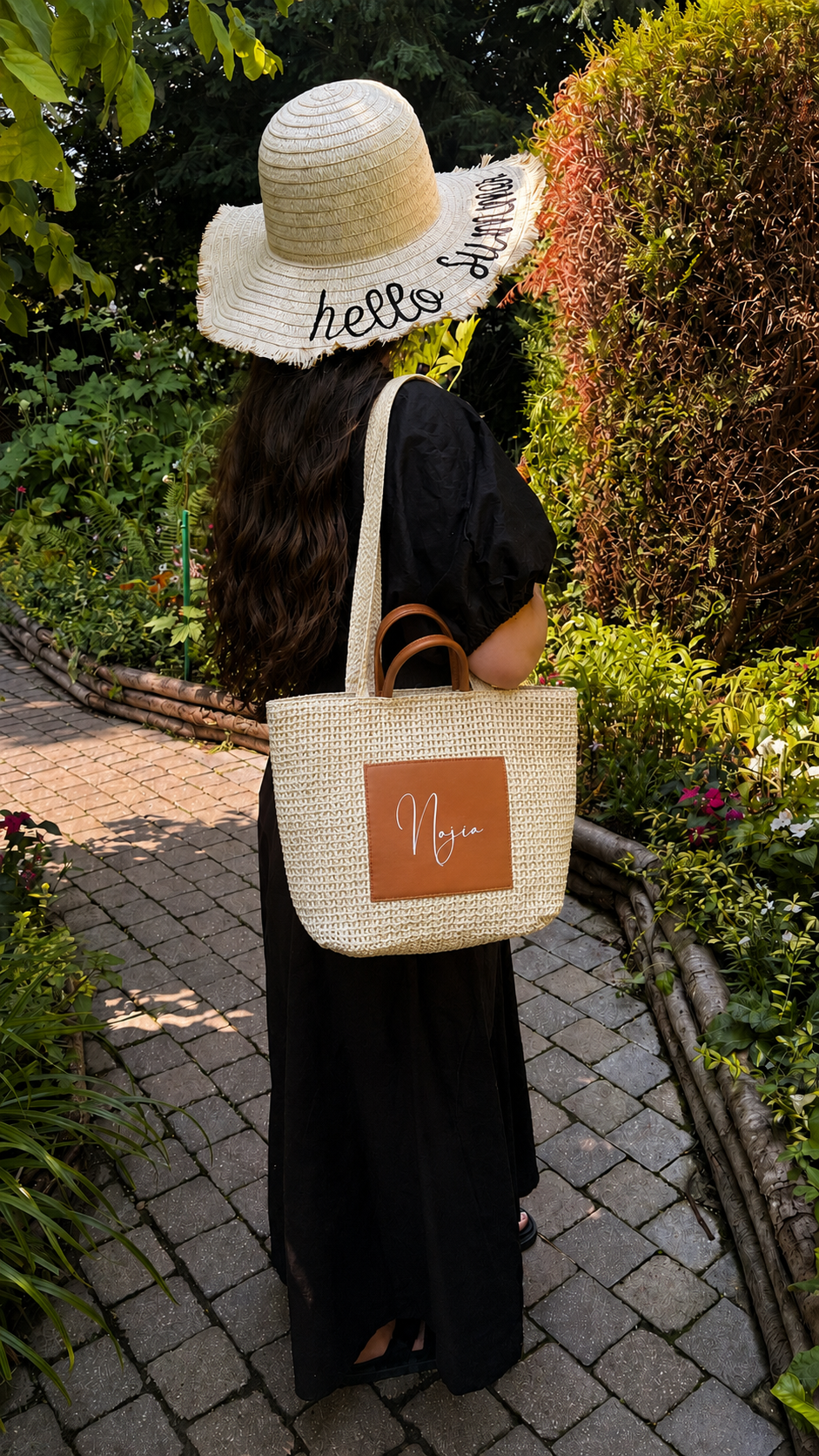 Sac tressé personnalisé - Beige