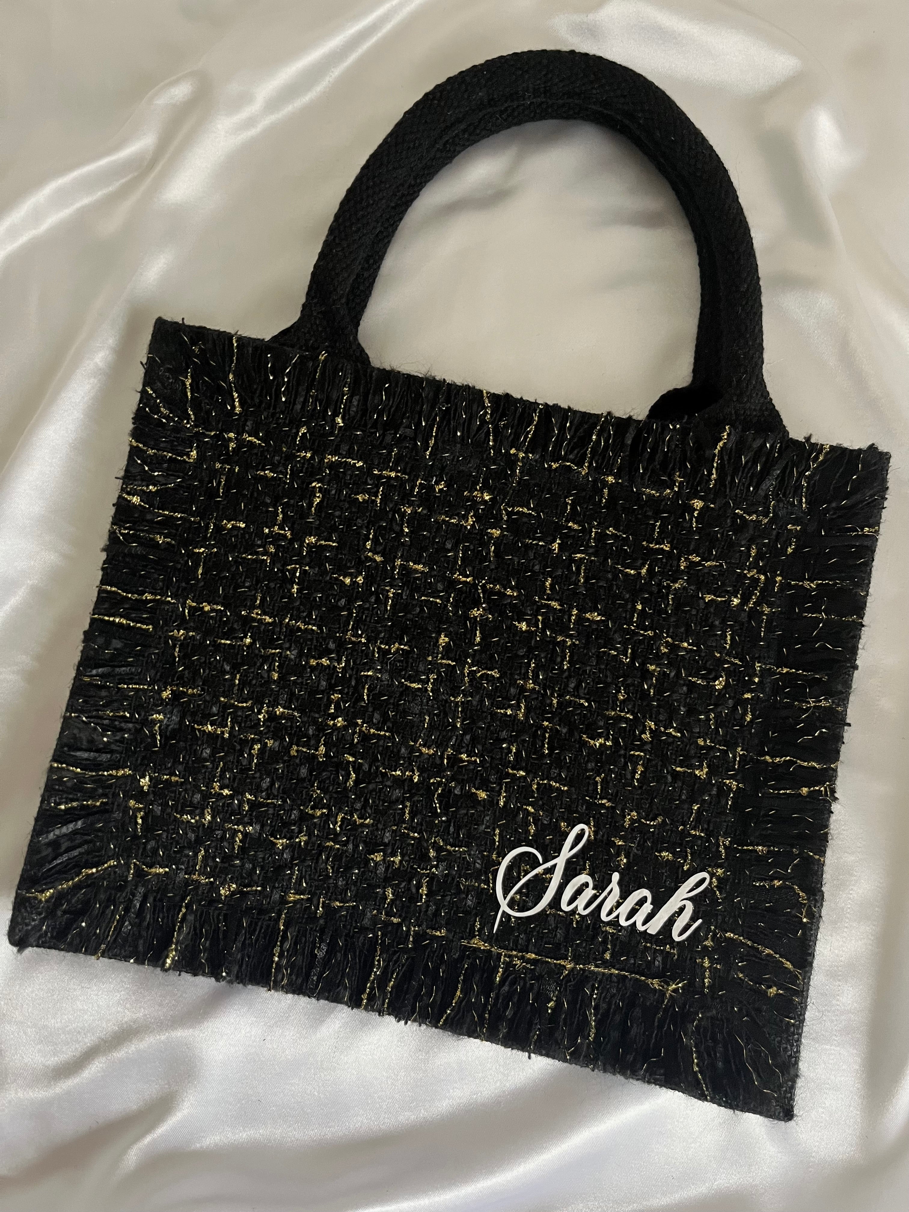 Sac en jute - Tweed noir