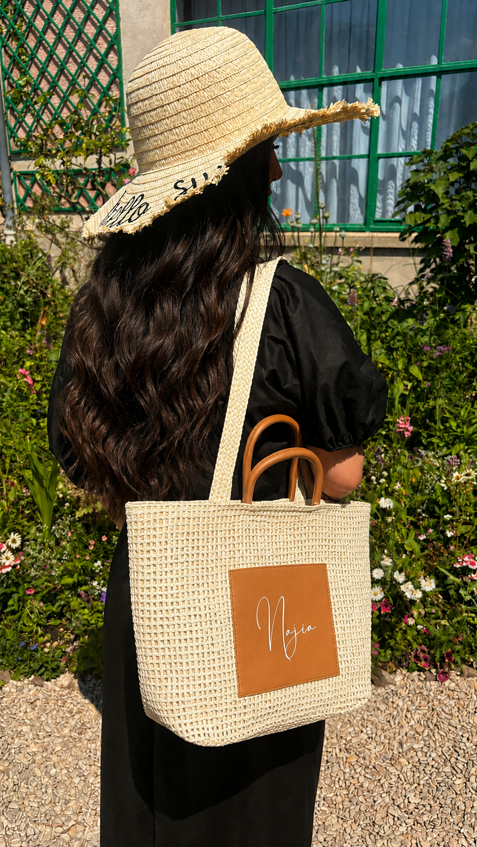 Sac tressé personnalisé - Beige