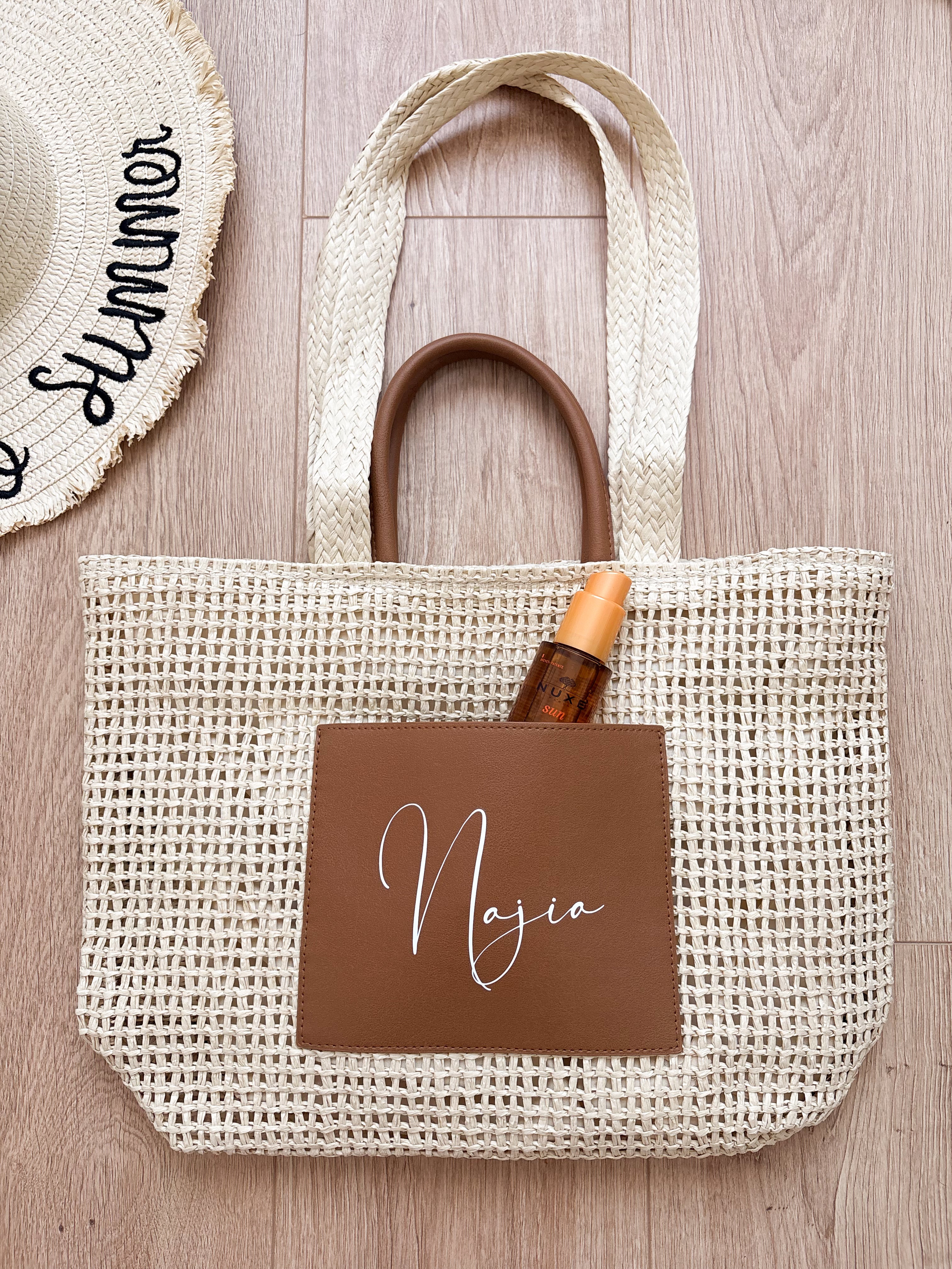 Sac tressé personnalisé - Beige